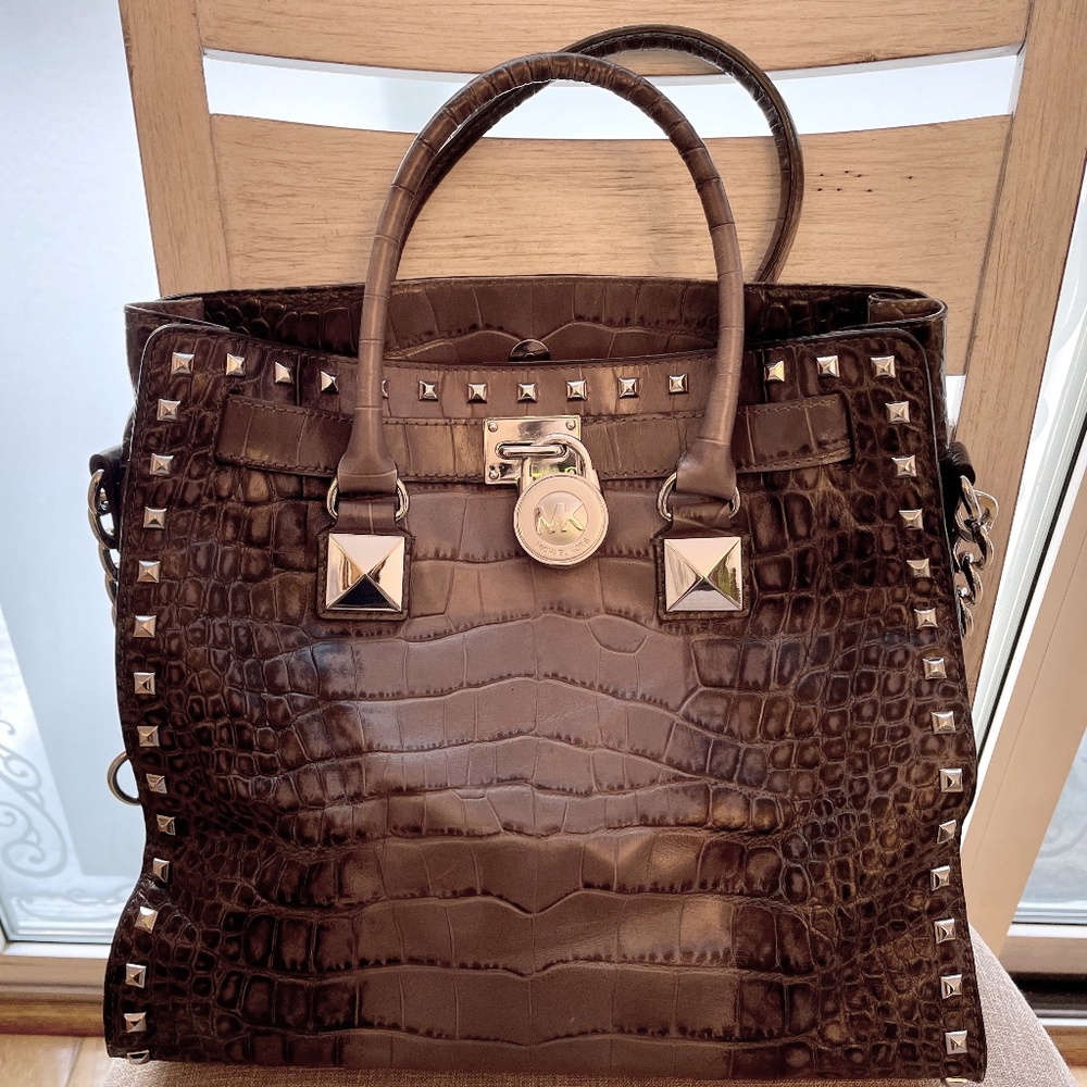 Michael Kors Hamilton Croc Stud Tote